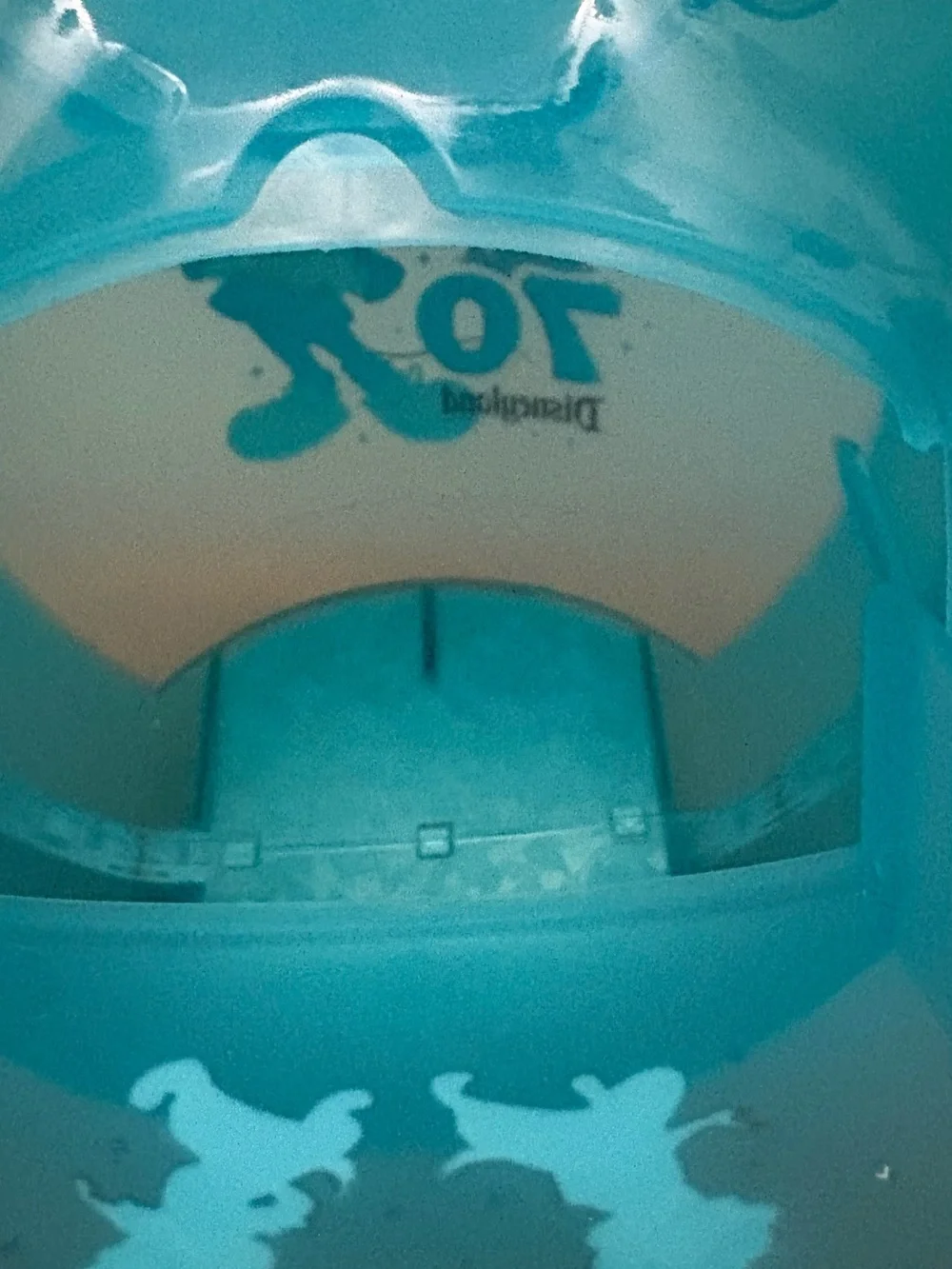 Disney Blue Mickey Head Snack Bucket with 70th Characters